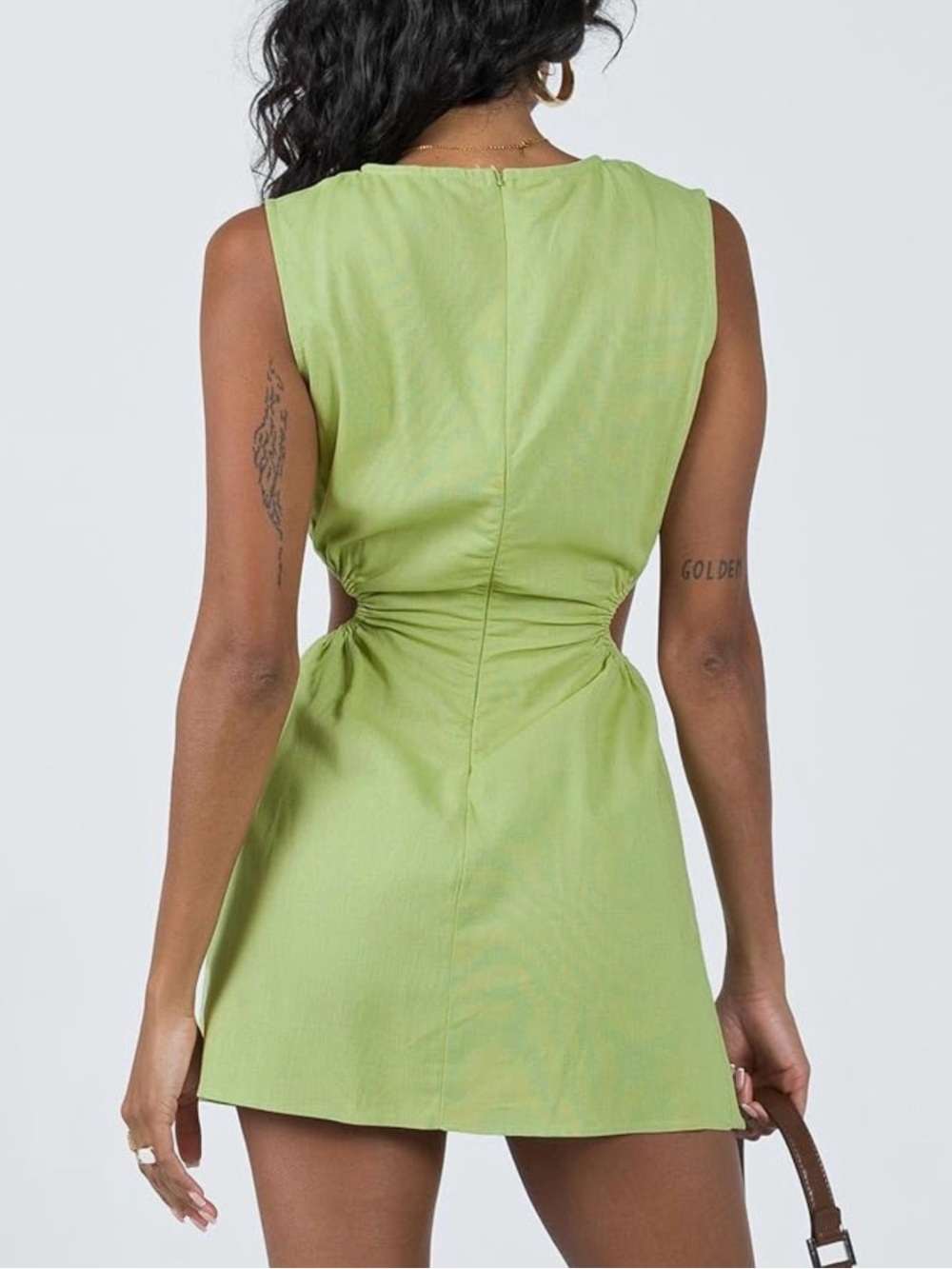 NWT Princess Polly Neon Lime Side Cutout Mini Dress, Size 8 - Picture 2 of 12